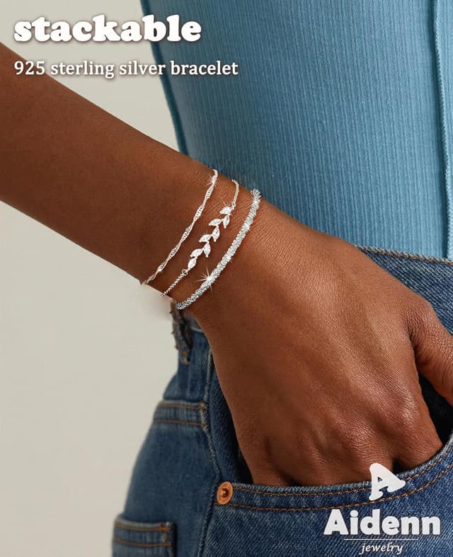 Detalle 2 de Sterling-Silber Armband Set 3-teilig mit 925