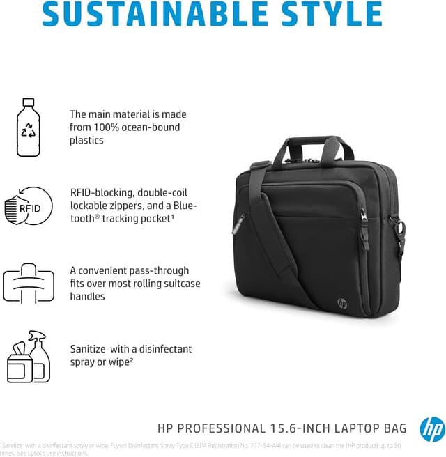 Thumbnail 6 de HP Professional borsa per notebook fino a 15,6" con RFID e fissaggio al trolley