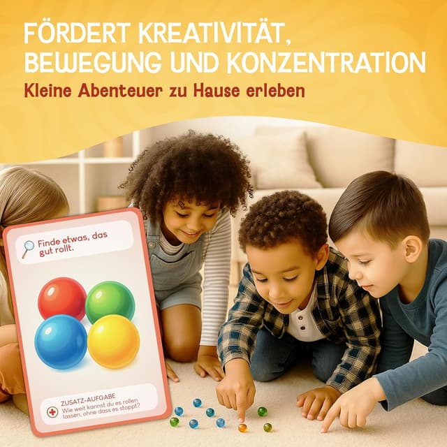 Detalle de LIKARTO Entdeckerkarten Kinder Indoor - 55 Spielkarten