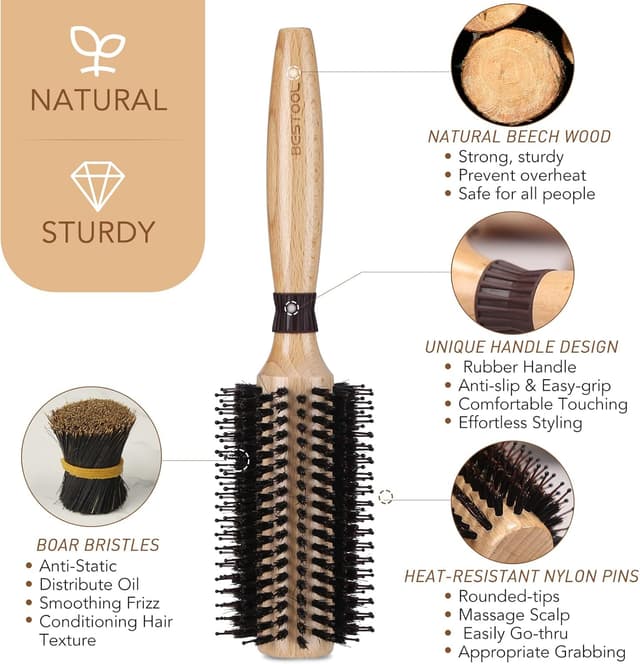 Detalle de BESTOOL Brosse ronde 28 mm pour brushing 💇♀