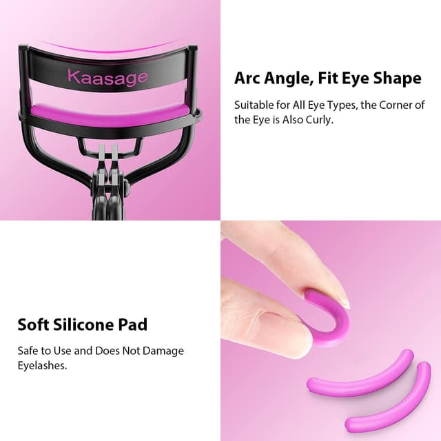 Detalle de Kaasage Eyelash Curler with 5 silicone pads ⚙