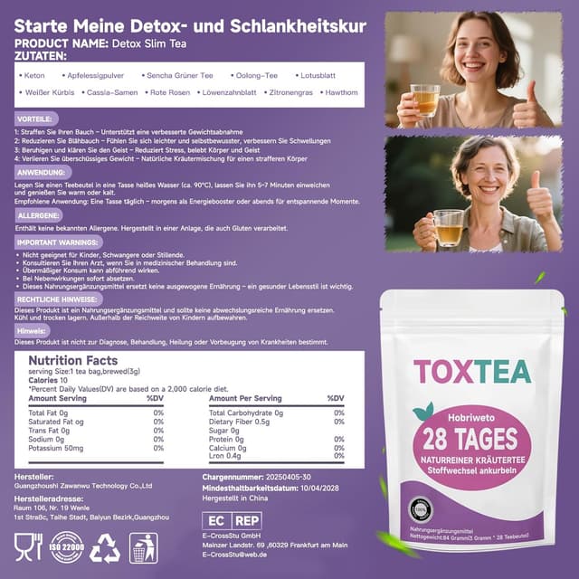 Detalle 2 de Detox Tee 28 Tage für Abnehmen