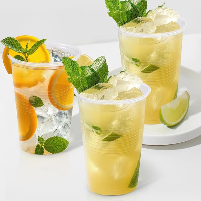 Detalle 2 de Clawsoff 1000 Pack 9 oz Clear Plastic Cups (BPA-Free PP) for Cold Drinks