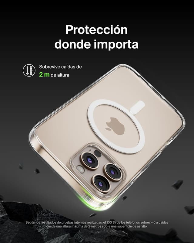 Detalle de Belkin SheerForce Funda MagSafe para iPhone 16 Pro Max