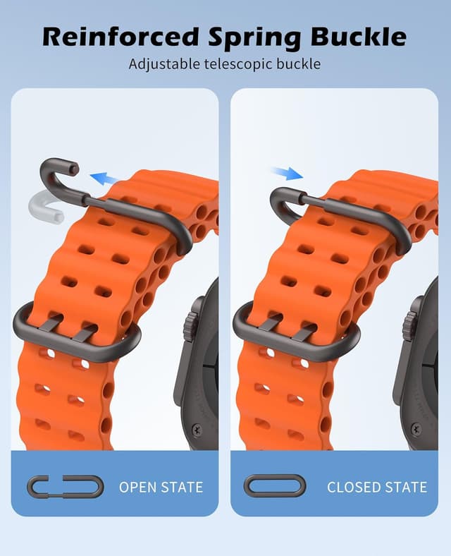 Detalle de TiMOVO Ocean Strap silicone watch band for Apple Watch Ultra 3/2/1 49mm