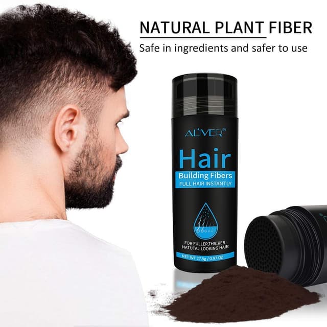 Detalle de Aliver Hair Fibers for Thinning Hair (Dark Brown) — Undetectable Natural Formula