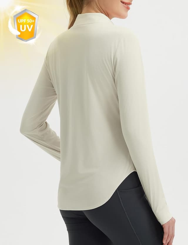 Detalle 2 de baleaf Women’s Sun Shirts Hiking Shirt (Lightweight Long Sleeve) UPF50+ Half Zip Rash Guard