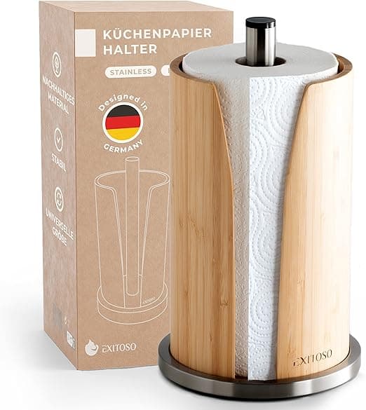 Imagen de EXITOSO Portarrollos de Bambú y Acero Inoxidable en OfertitasTOP