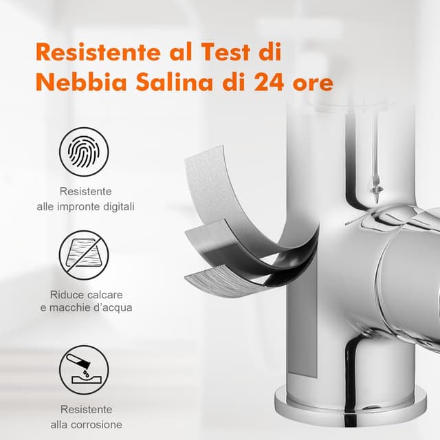 Detalle de GRIFEMA G1002 rubinetto bagno lavabo girevole 360° con attacco acqua calda e fredda
