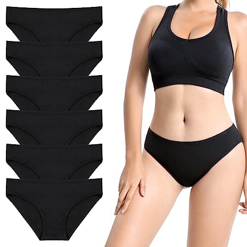 Thumbnail 8 de flintronic pack 6 bragas de mujer de algodón con elastano (tiro medio-bajo)