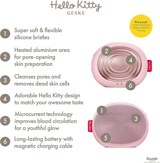 Detalle de GESKE x Hello Kitty Brosse Faciale Thermique Sonique SmartAppGuided 5 en 1