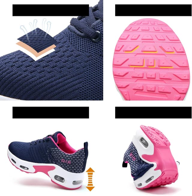 Detalle de HJJ Womens Air Cushion Arch Support Memory Foam Trainers