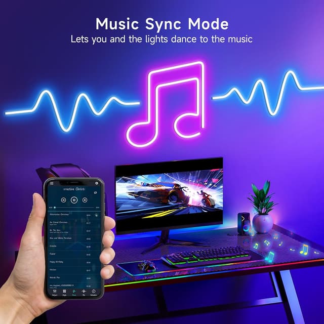 Detalle de KANTUTOE LED neon rope lights 5m RGB