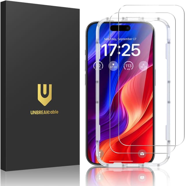 Detalle de UNBREAKcable iPhone 16 2-Pack Screen Protector