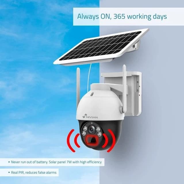 Detalle de nivian Cámara Vigilancia 2K 18.000 mAh 4G 🌐