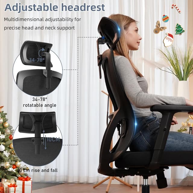 Thumbnail 3 de Durrafy Office Chair High‑Back Ergonomic with Lumbar support 💺