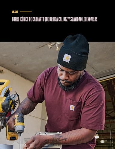 Thumbnail 2 de Carhartt Knit Cuffed Beanie gorro de punto negro 🧢