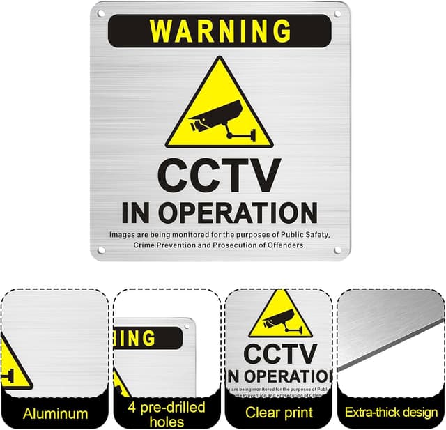 Detalle de CCTV warning sign 15cm x 15cm sticker