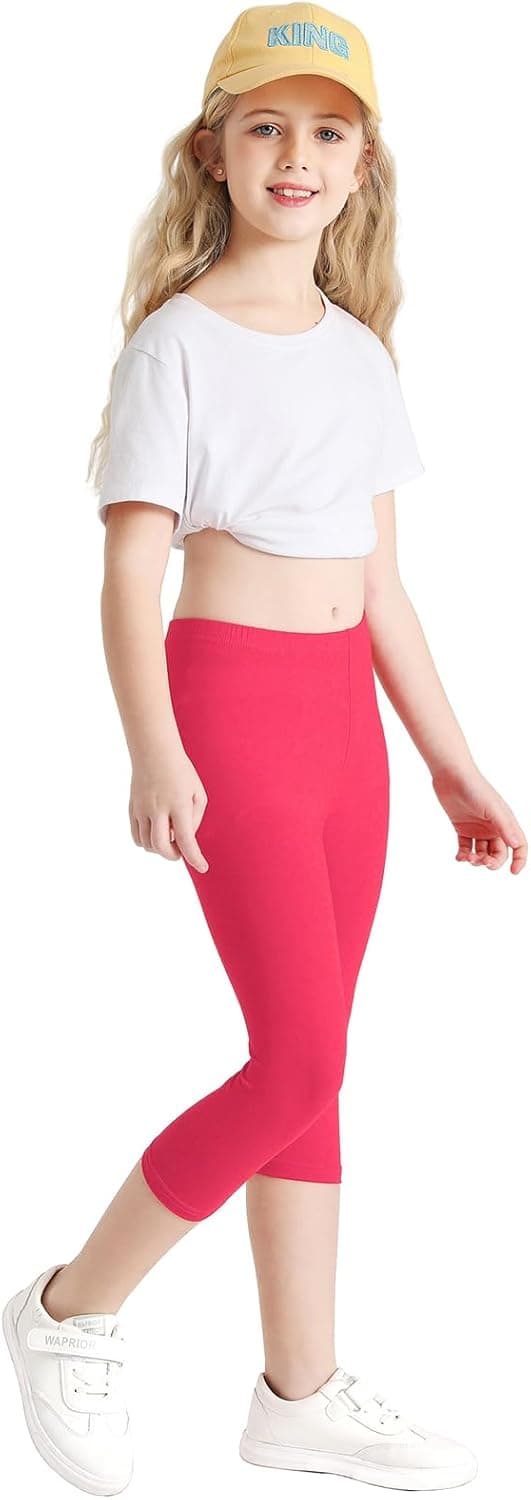 Detalle de Domee Mädchen 3/4 Leggings Caprihose aus Baumwolle (3er-Pack)