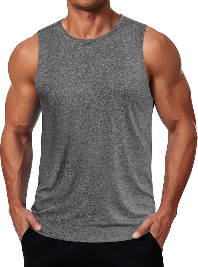 Detalle de COOFANDY Men’s Dry Fit Workout Tank Top (UPF 50+), Sleeveless Gym & Running Muscle Shirt