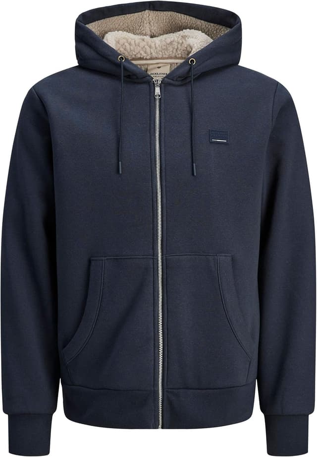 Detalle de JACK & JONES Jprblumason Teddy Sweat Zip con cappuccio da uomo