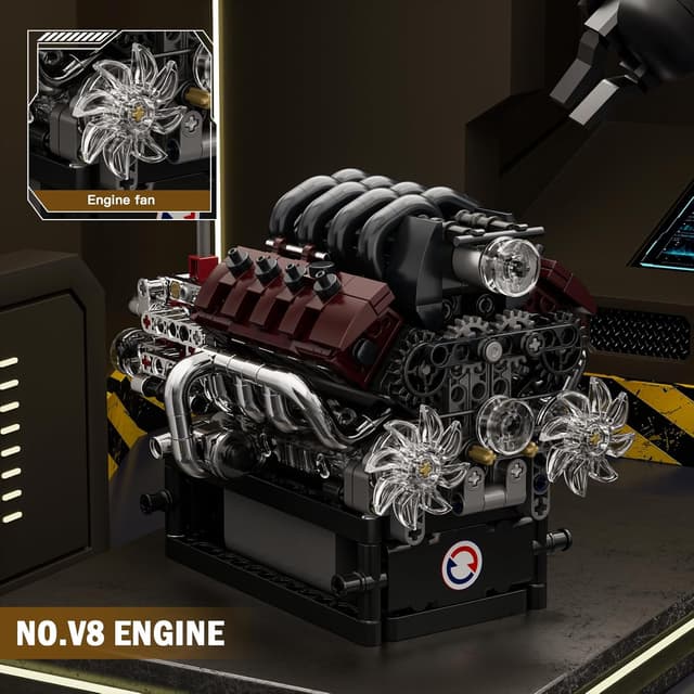 Detalle de V8 Motor Bausatz 10227 von Mould King