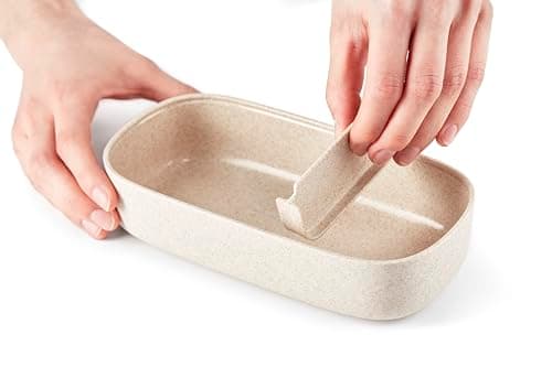 Detalle de Lékué Lunch Box Organic 🍱 Doble para transportar alimentos 1000 ml