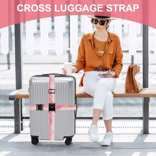 Thumbnail 2 de Sangles pour valises, lot de 1, rose ⚙