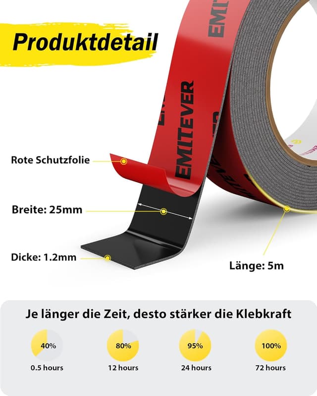 Thumbnail 2 de Emitever Doppelseitiges Klebeband 5 m