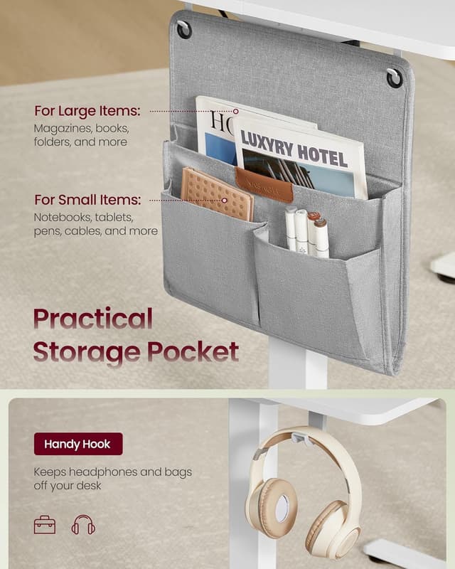 Thumbnail 5 de VASAGLE LSD130WZ02 Electric Standing Desk 100x60cm