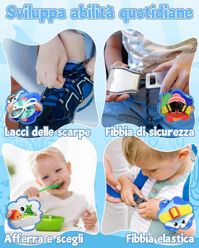 Thumbnail 4 de SAYHALO Busy Board Montessori Libro interattivo 10 pagine