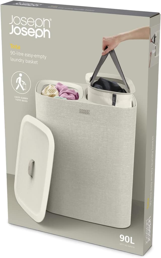 Thumbnail 3 de Joseph Joseph Tota 90-litre Laundry Separation Basket with lid