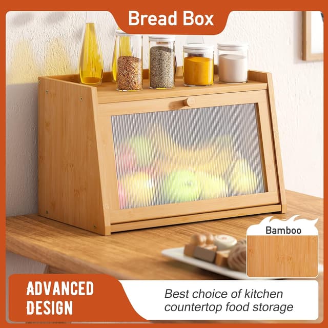 Detalle 2 de GHWIE Large Bread Box with Acrylic Door