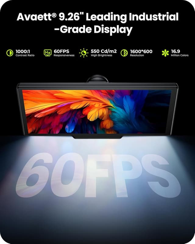 Detalle 2 de Avaett 9.26” CarPlay screen with 4K dash cam