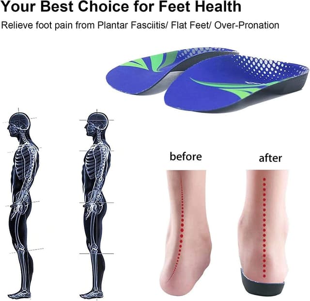 Detalle de RooRuns Orthotic Insoles (3/4 High Arch Support) for Plantar Fasciitis & Flat Feet