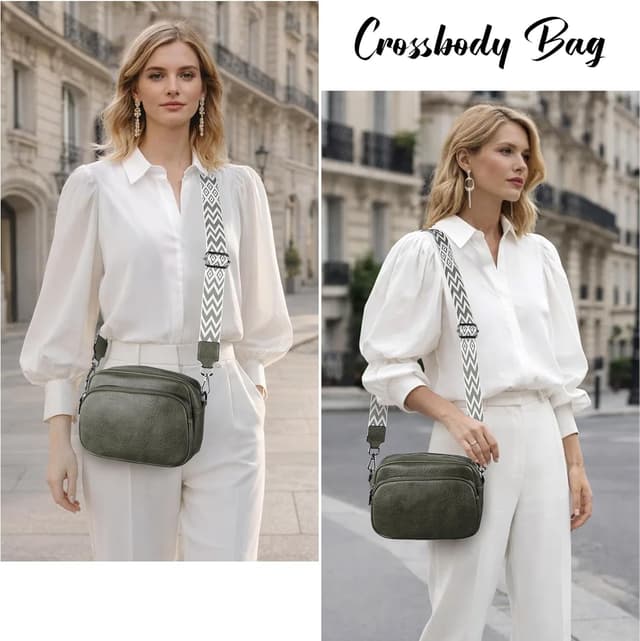 Thumbnail 1 de TANTOMI women’s crossbody bag in vegan leather – small everyday shoulder bag with wide adjustable strap