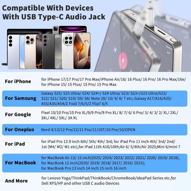 Thumbnail 6 de USB C wired earbuds with mic, in-ear