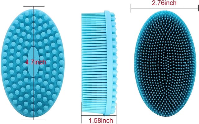 Detalle 2 de DNC Exfoliating Silicone Body Scrubber (Blue) – easy-clean shower body brush