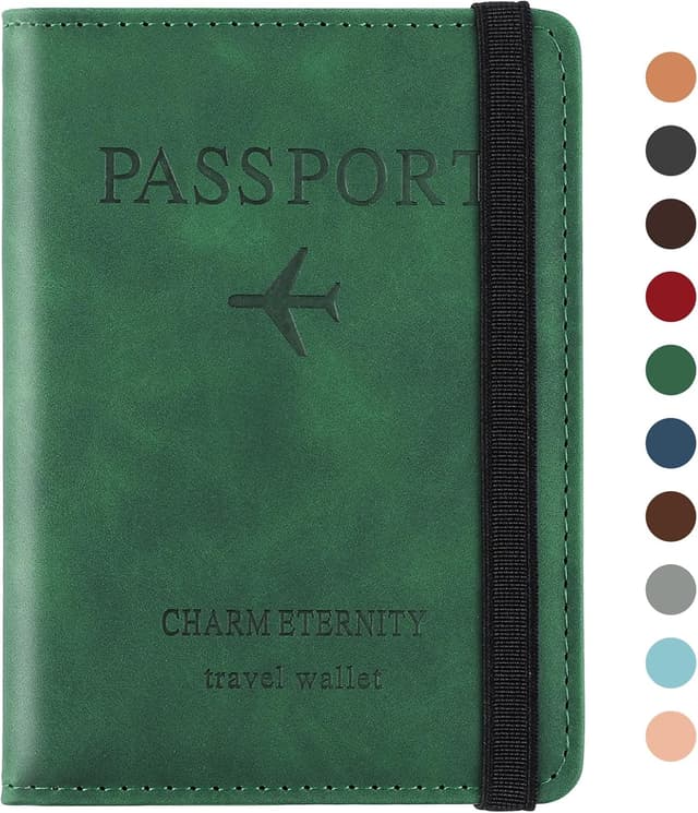 Detalle de Sciphylia protege-passeport RFID en PU, vert