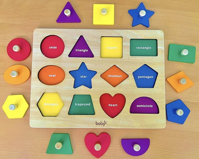 Detalle 2 de Dailyfunn Montessori Shape Peg Puzzle for 1-3 🎲