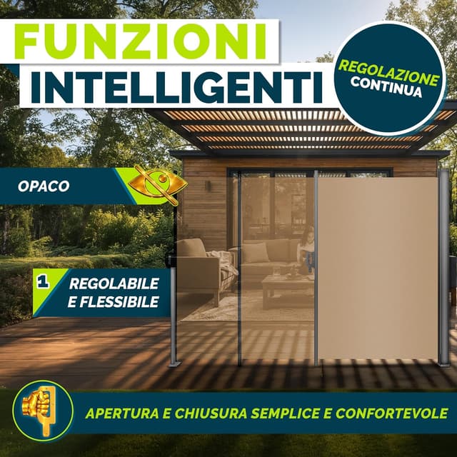 Detalle 2 de tillvex® tenda laterale estensibile e oscurante 160 x 300 cm con copertura antipoggia