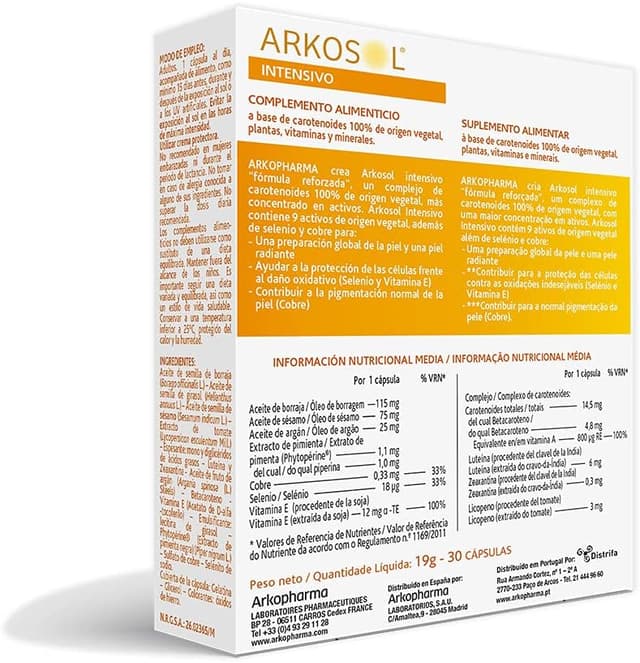 Detalle 2 de Arkopharma Arkosol Intensivo 60 Cápsulas ☀️ Bronceado desde adentro