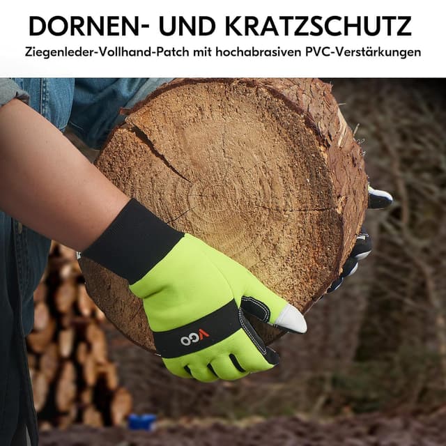Detalle 1 de Vgo... 12-Schicht Kettensägenhandschuhe GA9767CS (1 Paar) mit UHMWPE-Patches & Ziegenleder