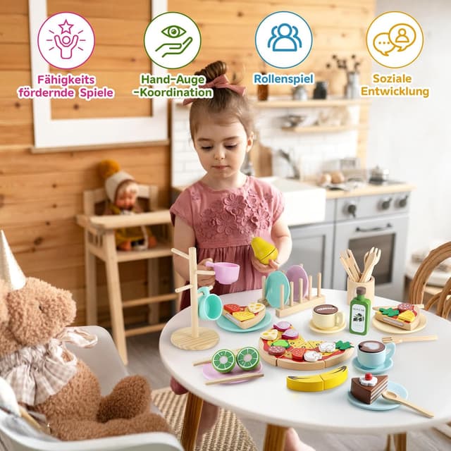 Thumbnail 3 de GAGAKU Holzspielzeug Kinderküche Geschirr Set – 27-teilig