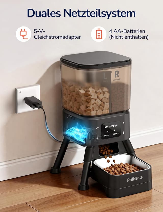 Detalle 1 de PalNests Futterautomat Katze 4L mit WLAN (2,4/5 GHz) & App-Steuerung