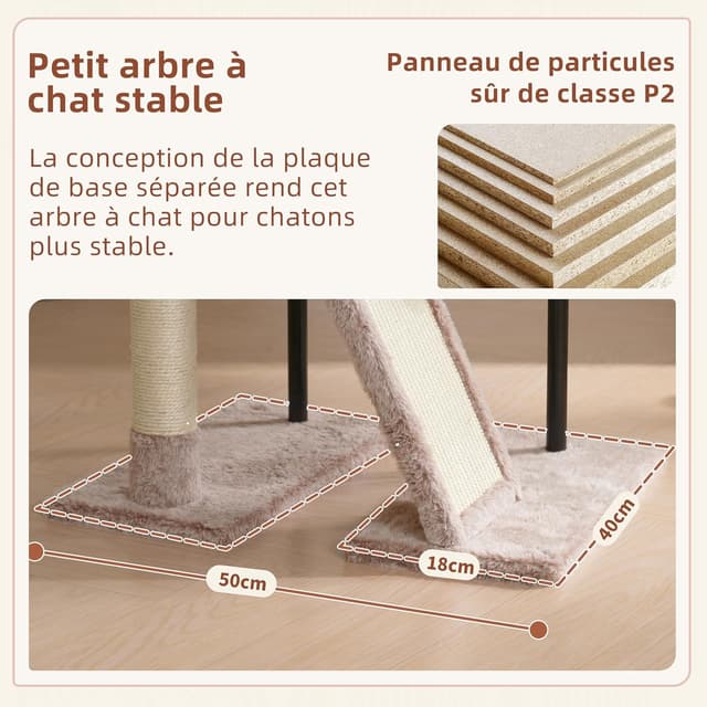 Detalle 2 de Gitelsnour GCT006SMU : arbre à chat d’intérieur avec plateformes amovibles, hamac et griffoirs