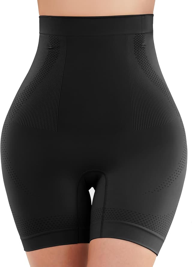 Detalle de SIMIYA Bauchweg Unterhose Damen mit hoher Taille (nahtlos, Bein) – Shapewear gegen Bauch & Oberschenkel