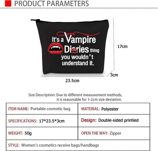 Thumbnail 4 de V-mpire Merch Makeup Pouch for Vampire Fans