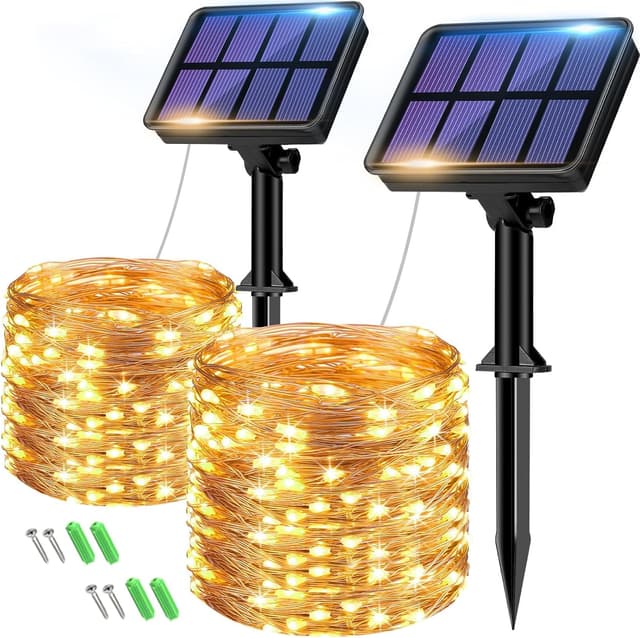 Detalle de btfarm 16m Solar String Lights 160 LED ⌁ مواد? wait