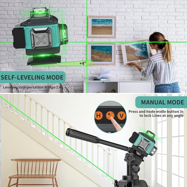 Detalle 2 de Nivel Laser Autonivelante 360 Grados 16 Líneas